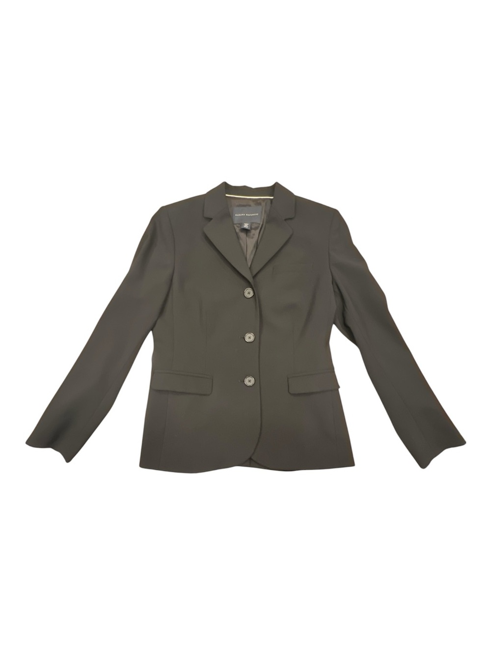 Banana Republic Stretch Petite Blazer Jacket Black 4P Notch Lapel Three-Button - Picture 2 of 11